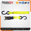 Polyester Webbing Material Adjustable Ratchet Cargo Strap with Endless Loop or Metel Hooks